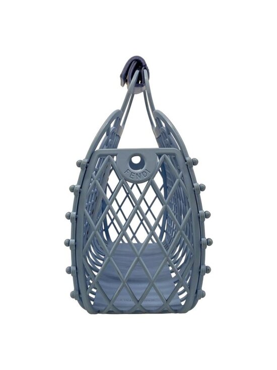 Fendi Tote Basket Small Light Blue Leather - Picture 4 of 15